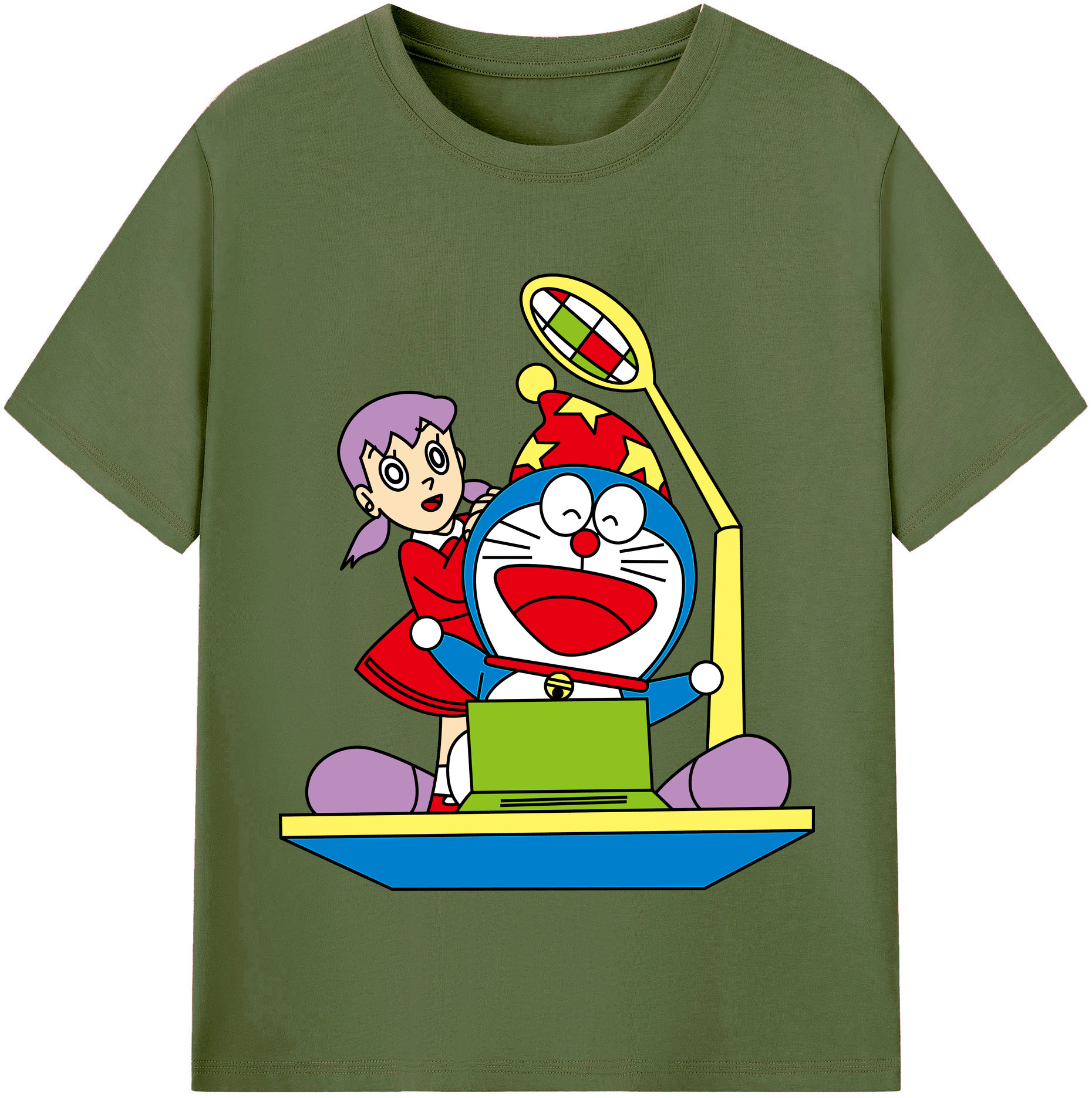 （画像用） ドラえもん みなもと しずか Doraemon Shizuka Minamoto 綿100％半袖Tシャツ（フロントプリント）